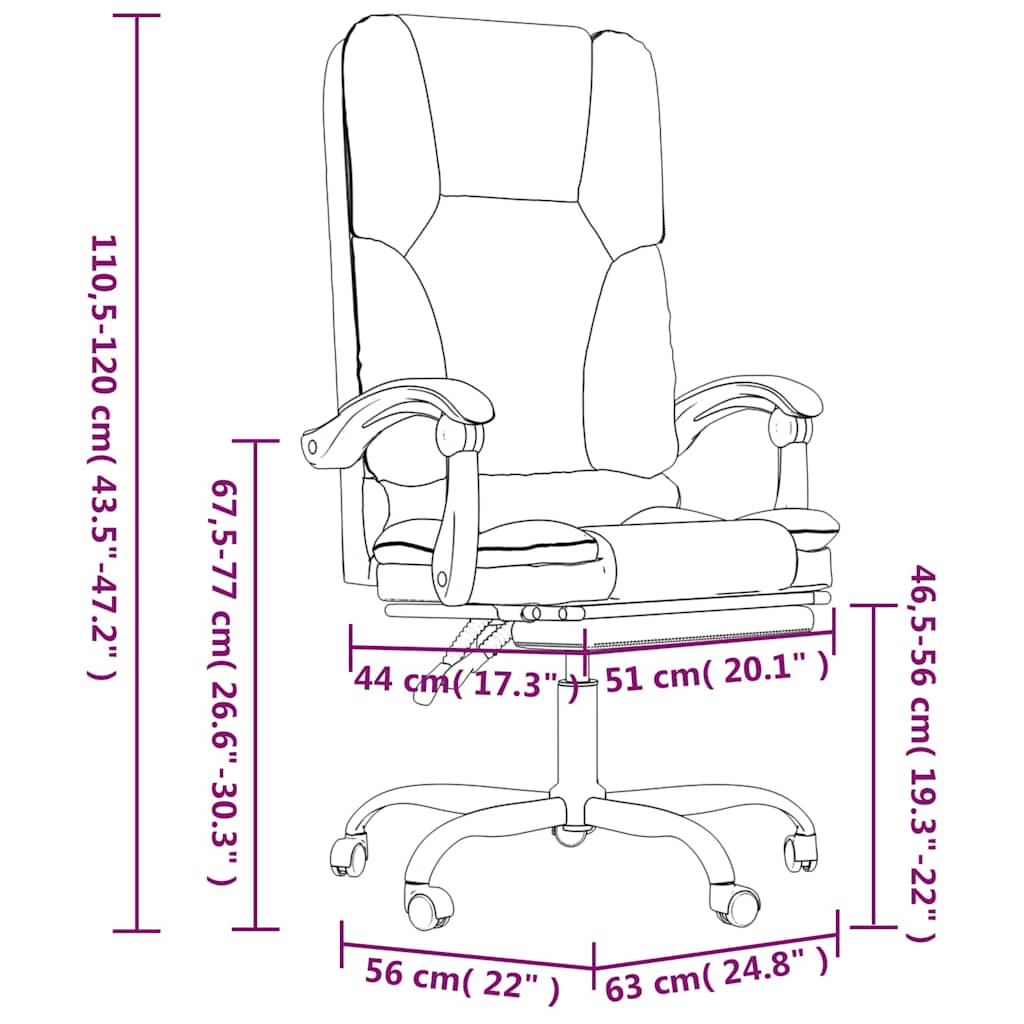 Massage Reclining Office Chair Light Grey Fabric