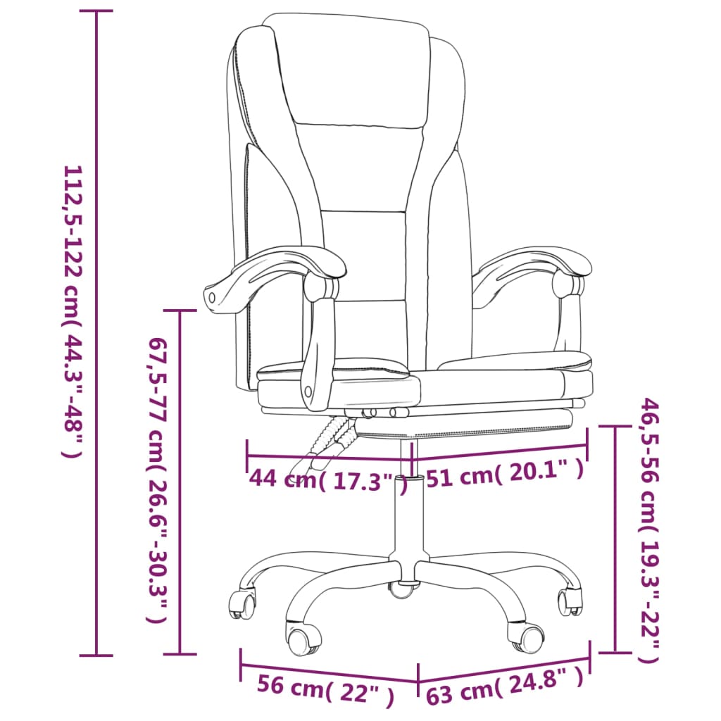 Reclining Office Chair Light Grey Fabric
