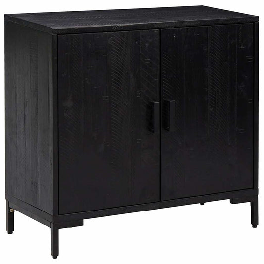 Sideboard Black 75x35x70 cm Solid Pinewood