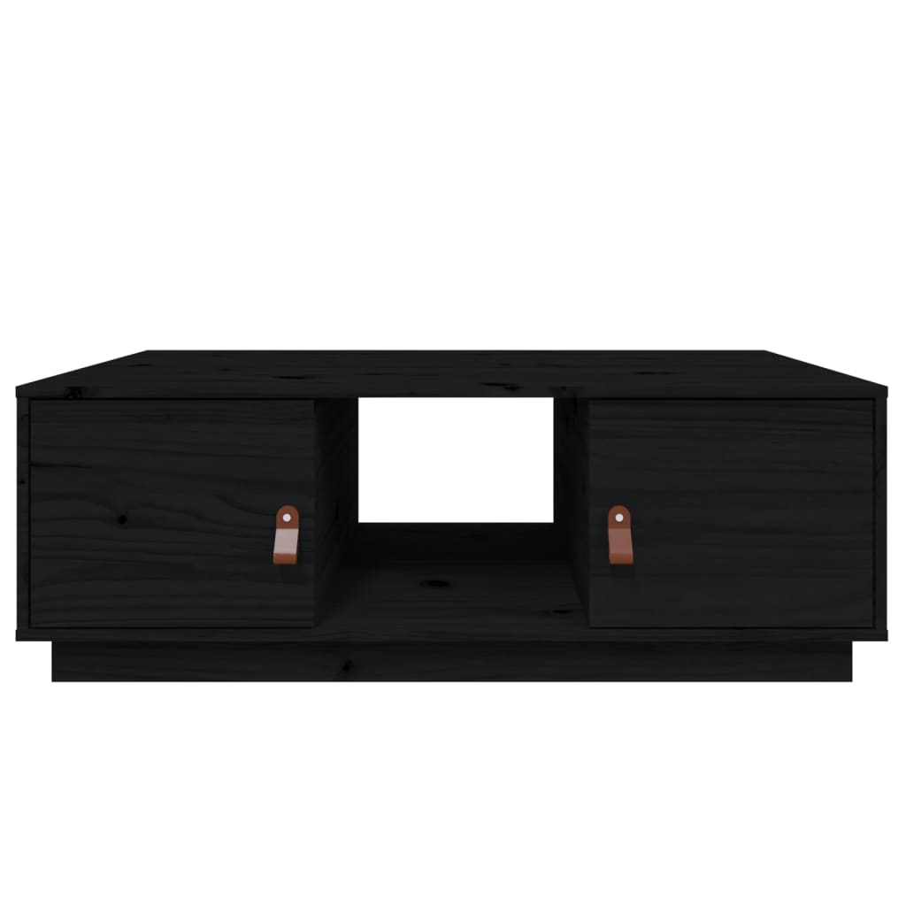 Coffee Table Black 100x50x35 cm Solid Wood Pine