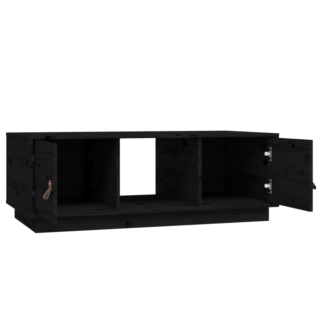 Coffee Table Black 100x50x35 cm Solid Wood Pine