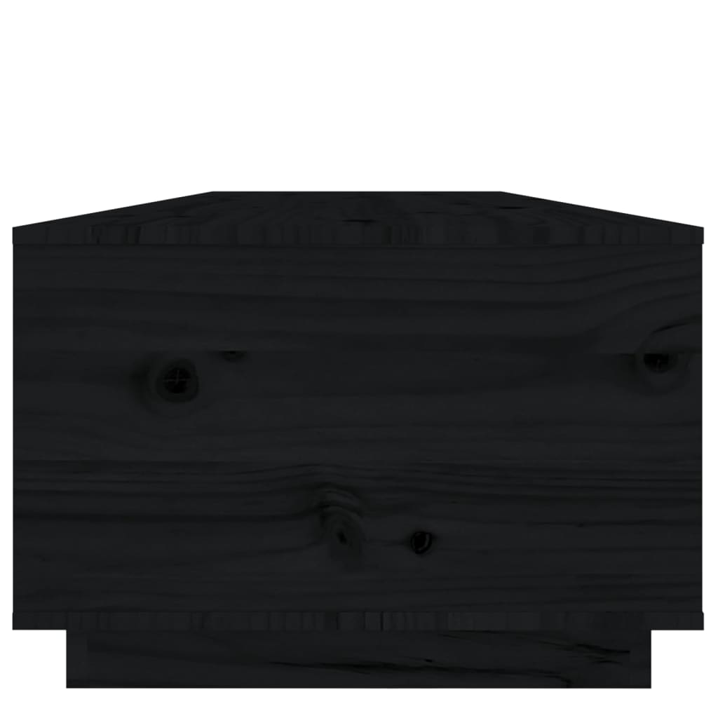 Coffee Table Black 100x50x35 cm Solid Wood Pine