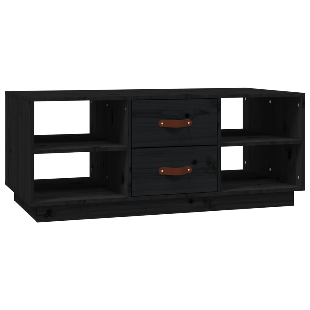 Coffee Table Black 100x50x41 cm Solid Wood Pine