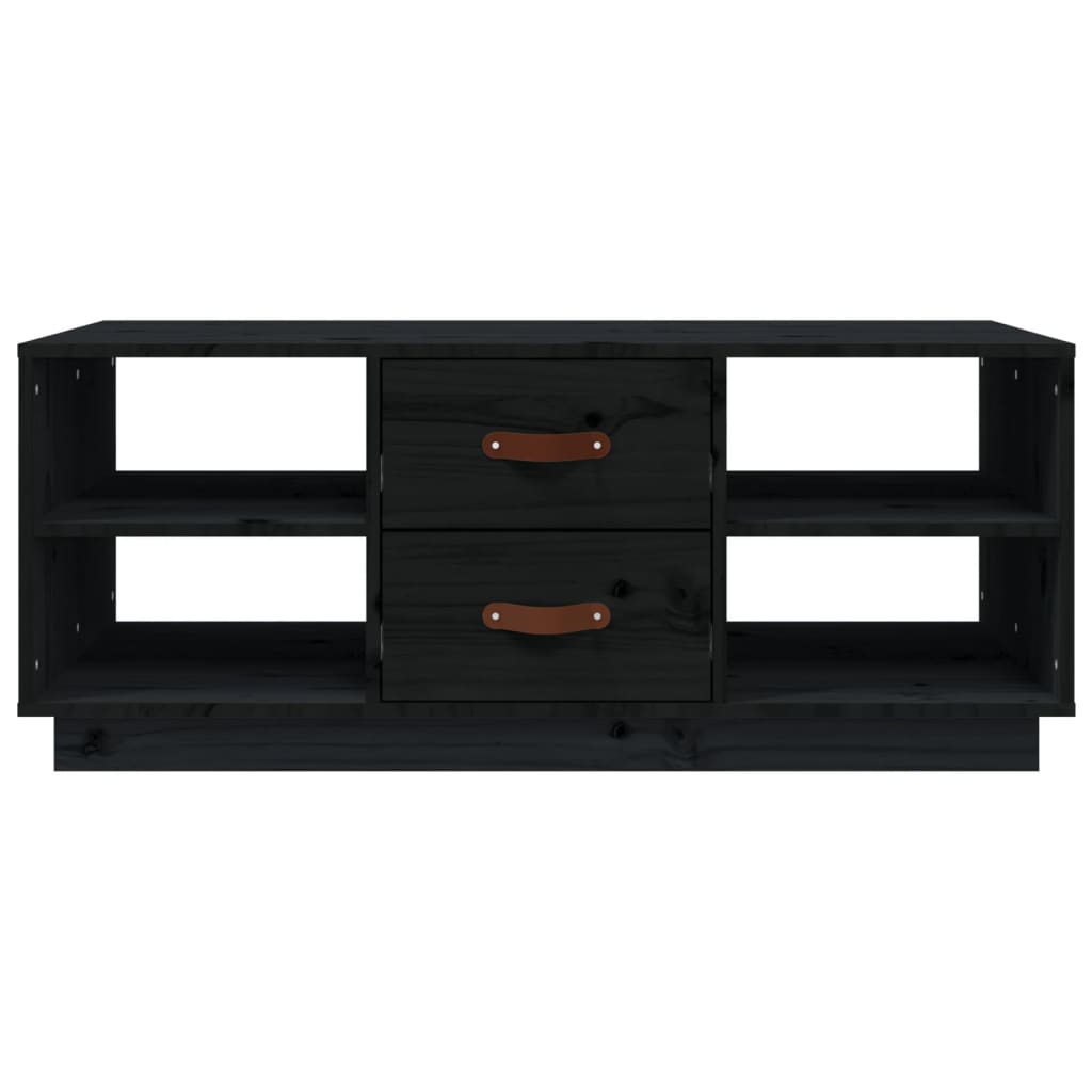 Coffee Table Black 100x50x41 cm Solid Wood Pine