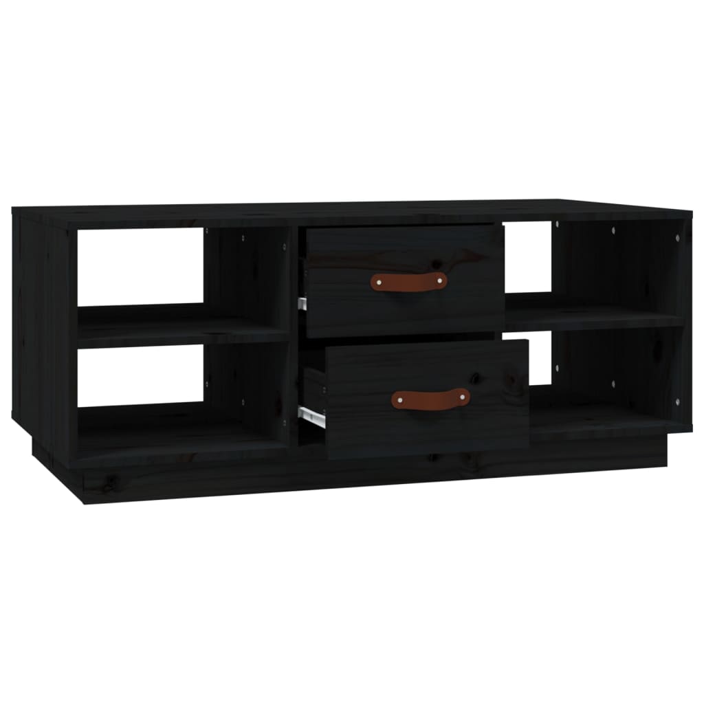 Coffee Table Black 100x50x41 cm Solid Wood Pine
