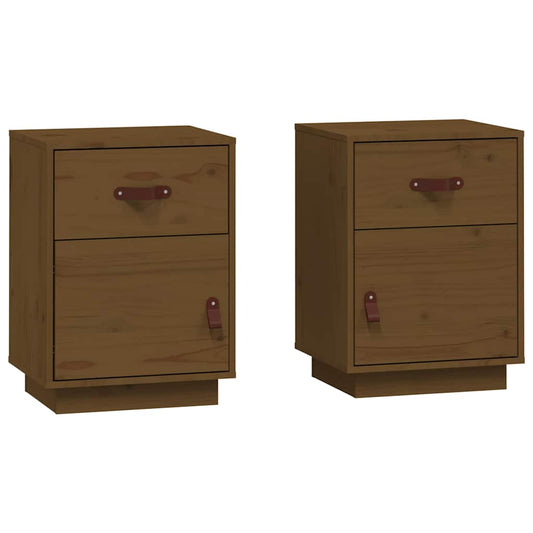 Bedside Cabinet | Set of 2 | Honey Brown