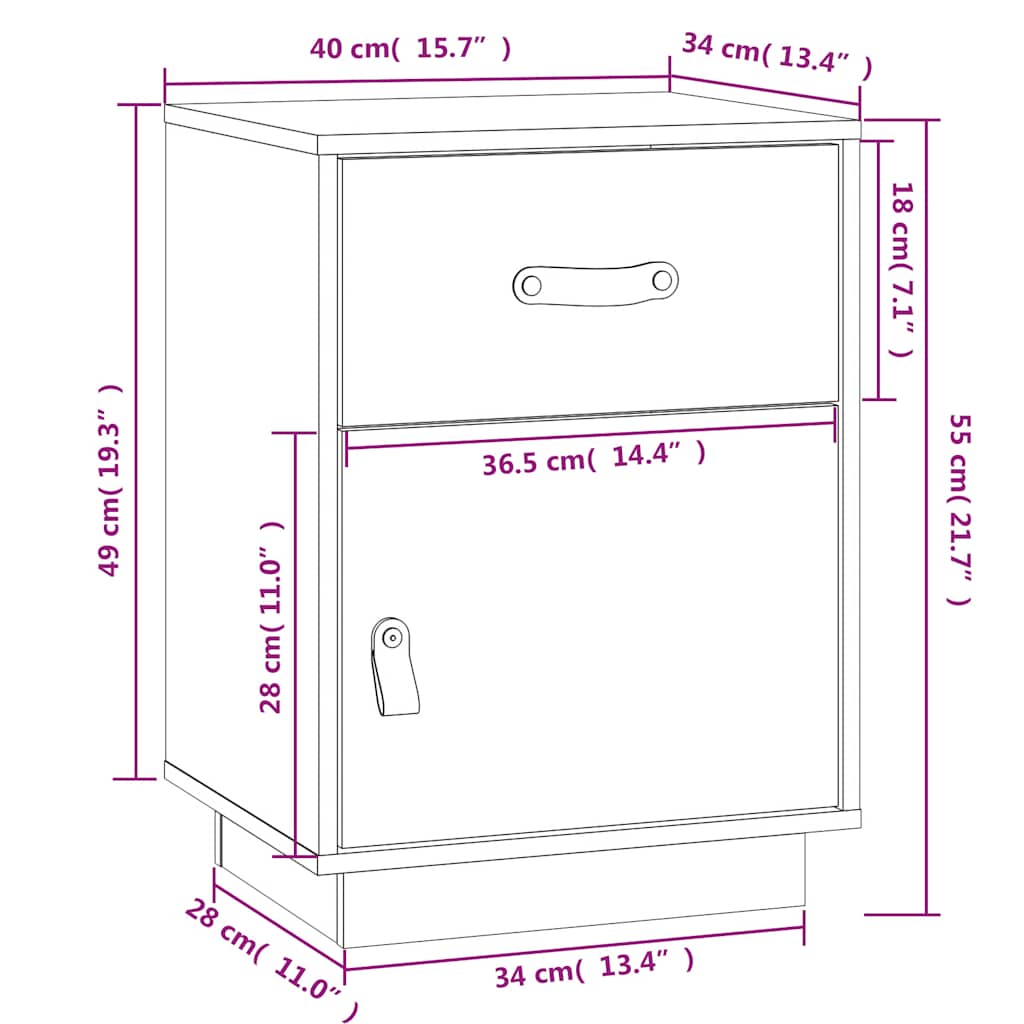 Bedside Cabinet | Set of 2 | Honey Brown