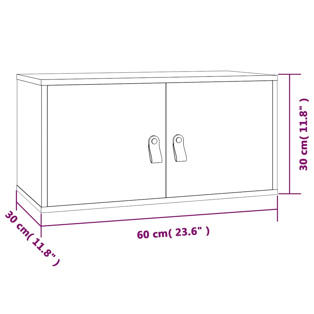 Wall Cabinet Honey Brown 60x30x30 cm Solid Wood Pine