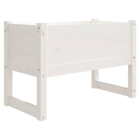 Planter White 78x40x52 cm Solid Wood Pine