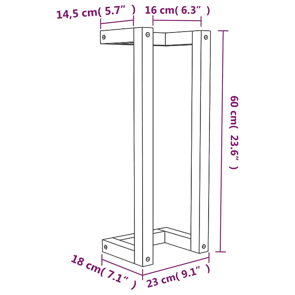Towel Rack 23x18x60 cm Solid Wood Pine