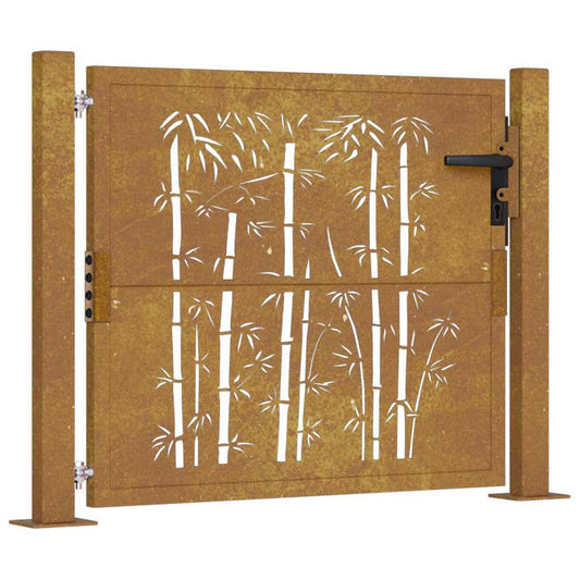 Garden Gate 100x75 cm Corten Steel Bamboo Design