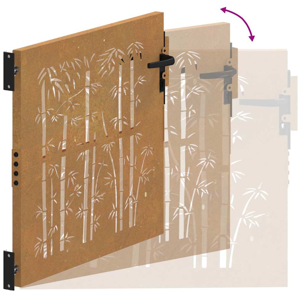 Garden Gate 85 x 100 cm Powder-coated steel Black Lockable