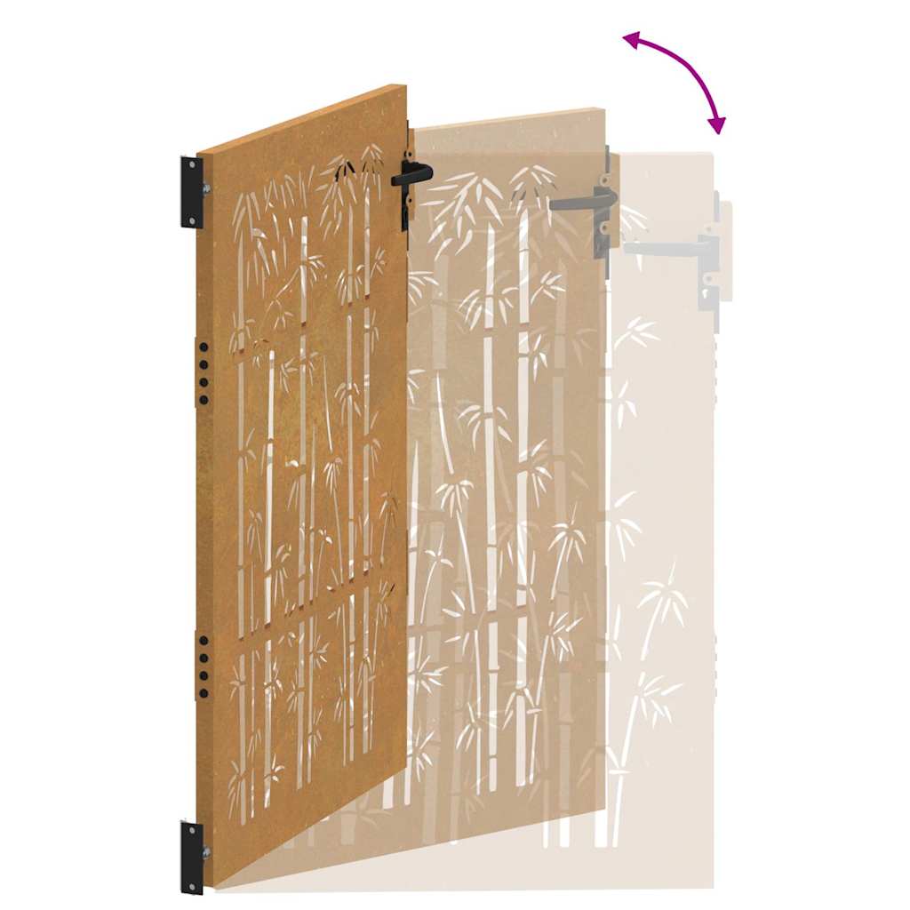 Garden Gate 85 x 125 cm Powder-coated steel Black Lockable