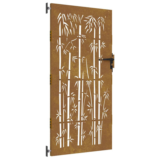Garden Gate 85 x 200 cm Powder-coated steel Black Lockable