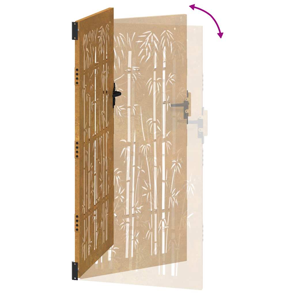 Garden Gate 85 x 200 cm Powder-coated steel Black Lockable