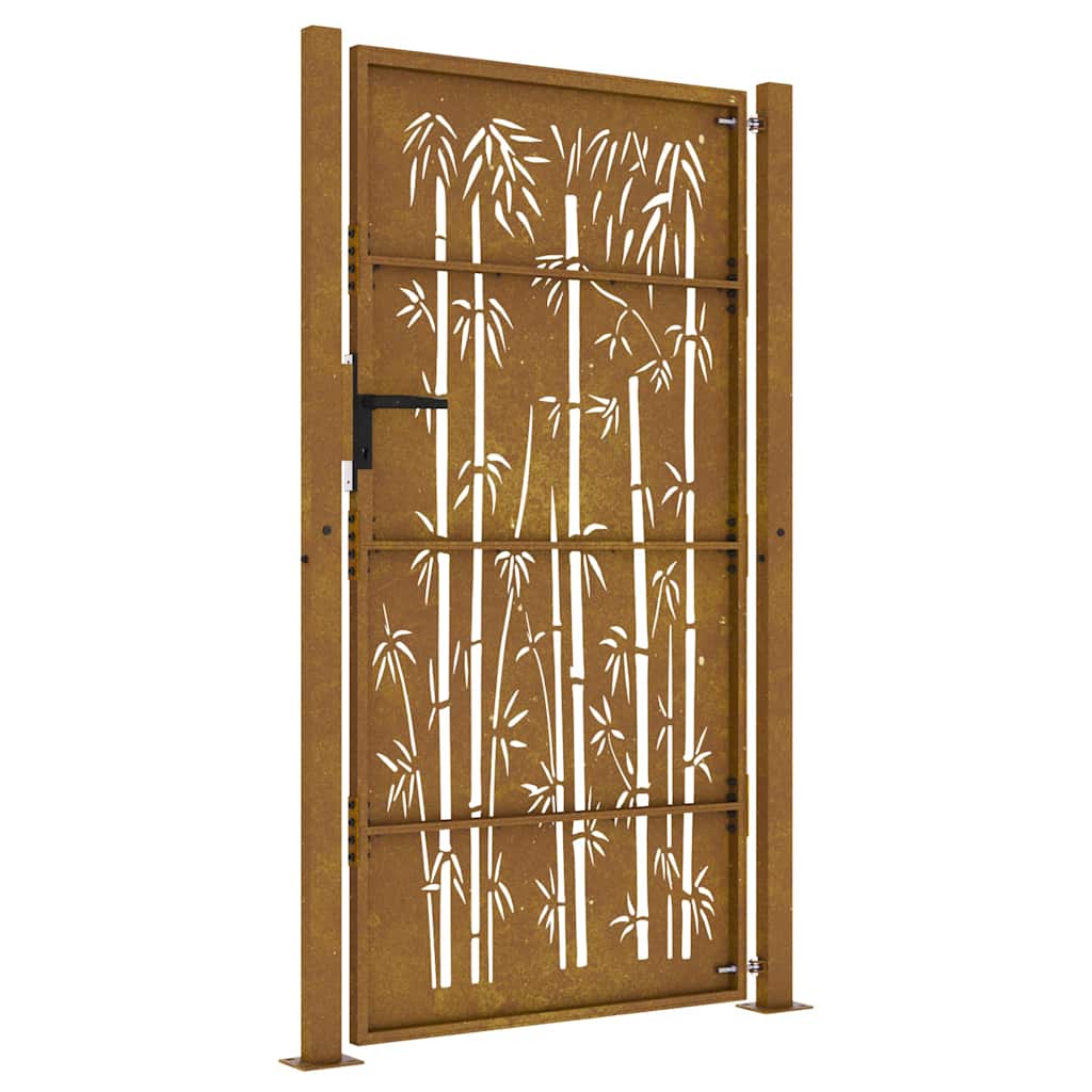 Garden Gate 100x200 cm Corten Steel Bamboo Design