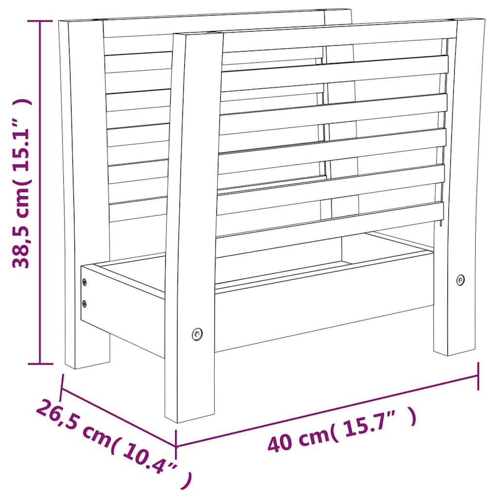Magazine Rack 40x26.5x38.5 cm Solid Wood Walnut