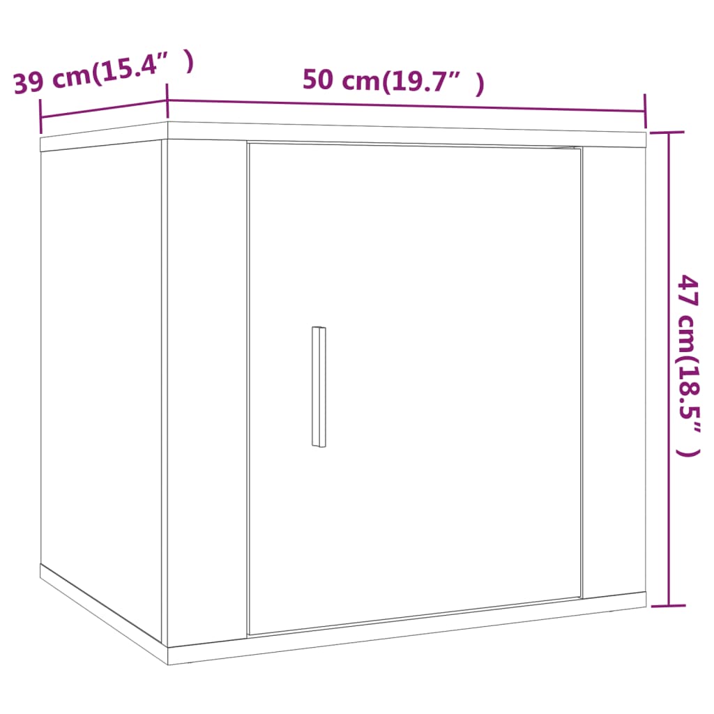 Bedside Cabinet | Set of 2 | Concrete Grey | Engineered Wood