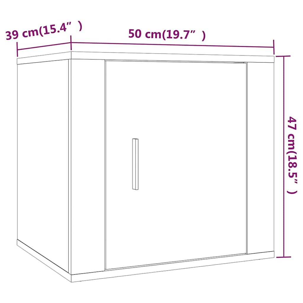 Bedside Cabinet Grey Sonoma 50x39x47 cm