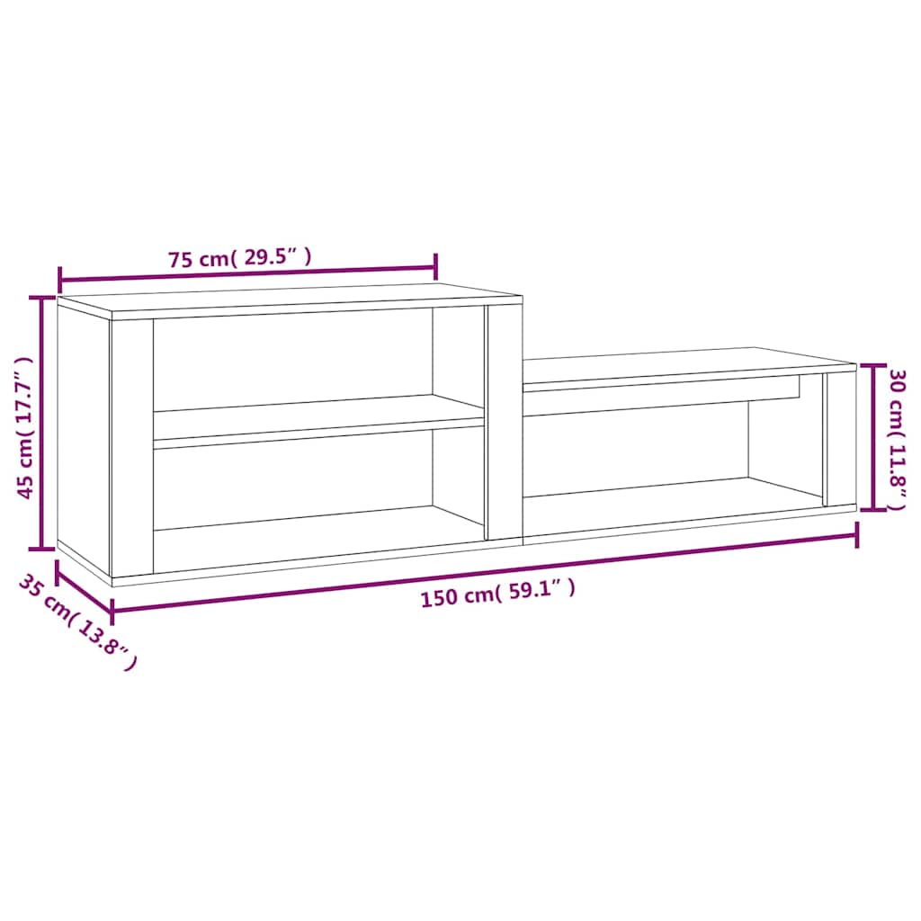 Shoe Cabinet Brown Oak 150x35x45 cm Engineered Wood