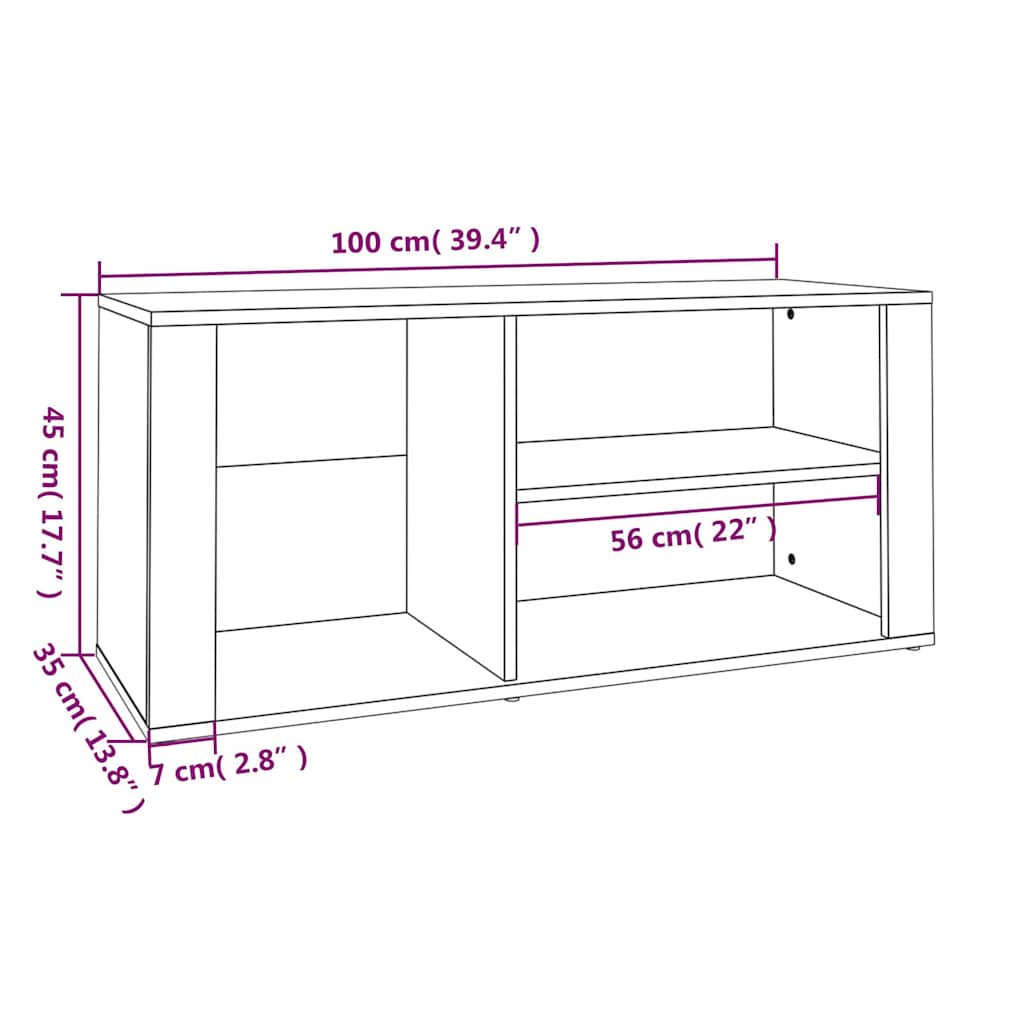 Shoe Cabinet | Grey sonoma | Engineered wood | Shoe Cabinet | Rectangular