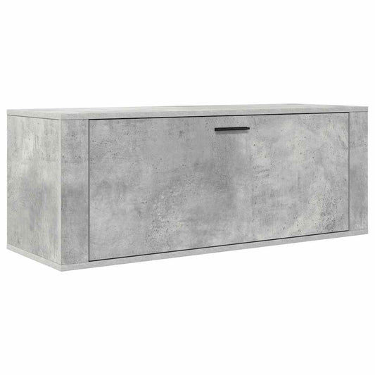 Wall Shoe Cabinet Concrete Grey 100x35x38 cm Engineered Wood