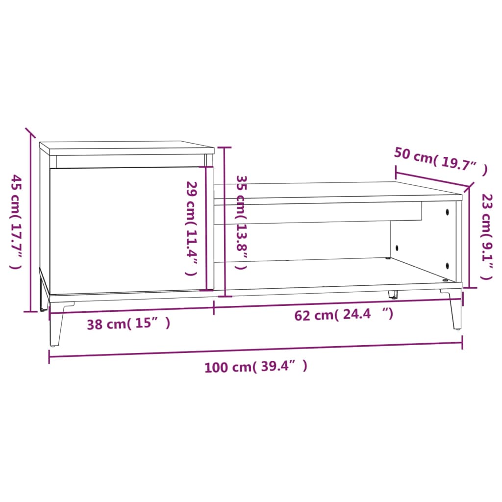 Coffee Table | Smoked oak | Engineered wood | Medium | Coffee Table