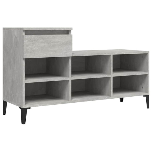 Shoe Cabinet Concrete Grey 102x36x60 cm Engineered Wood