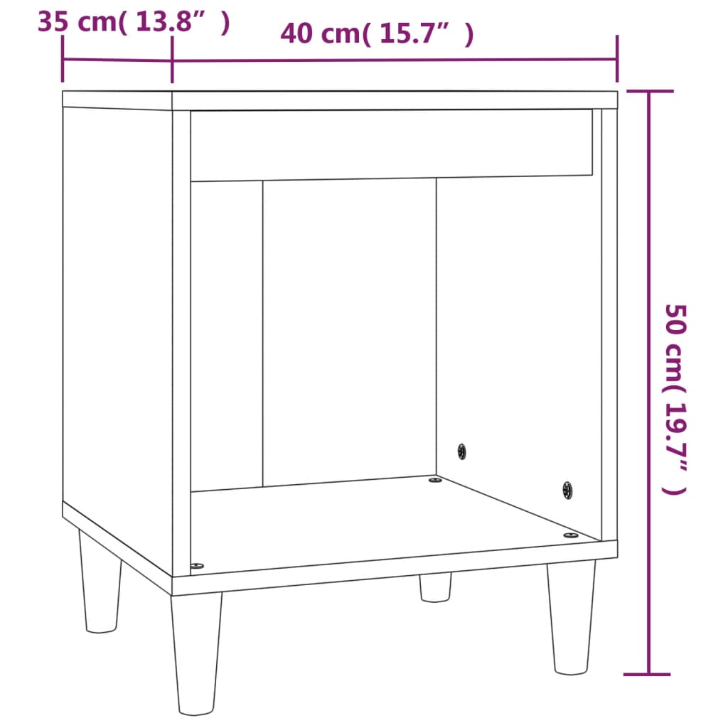 Bedside Cabinet | Black | Engineered wood | Bedside Cabinet | Rectangular