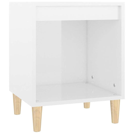 Bedside Cabinet High Gloss White 40x35x50 cm Engineered Wood
