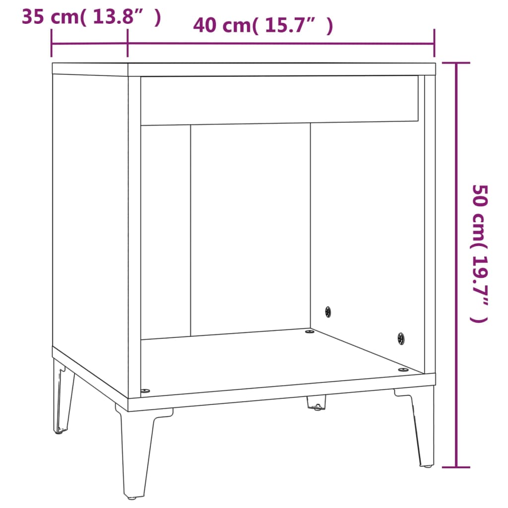Bedside Cabinet | Smoked oak | Engineered wood, metal | Bedside Cabinet