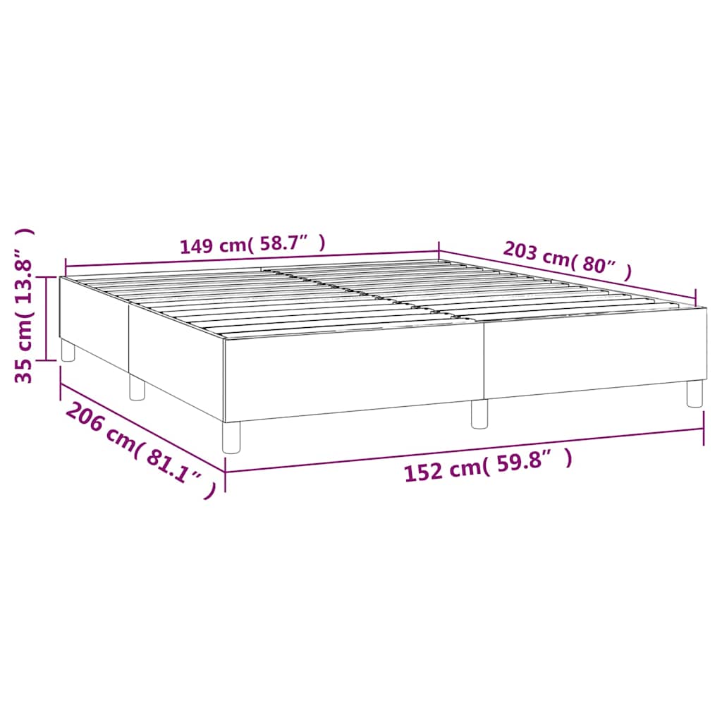 Box Spring Bed Frame Dark Gray Queen Velvet (US/AU Only)