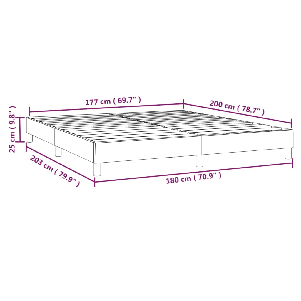 Box Spring Bed Frame Dark Grey Super King Fabric