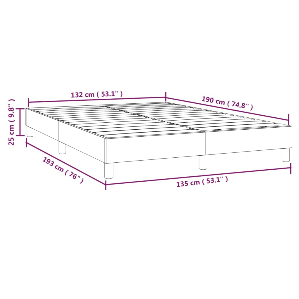 Box Spring Bed Frame Dark Grey Double Fabric