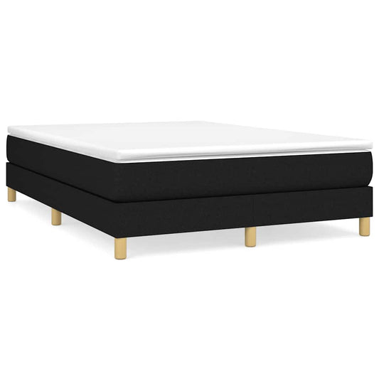 Box Spring Bed Frame Black Double Fabric