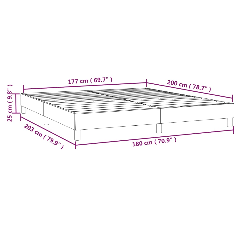 Box Spring Bed Frame Dark Grey Super King Fabric