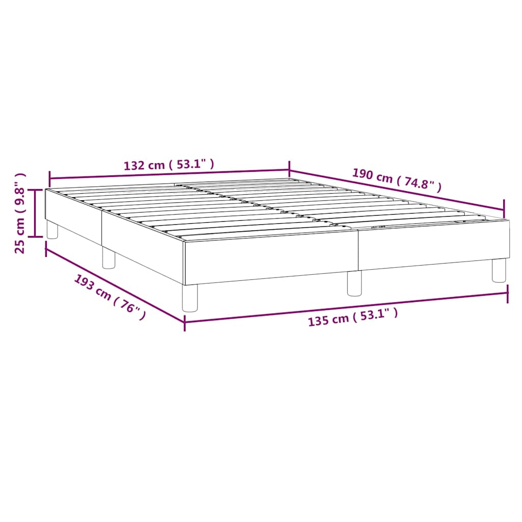 Box Spring Bed Frame White Double Faux Leather