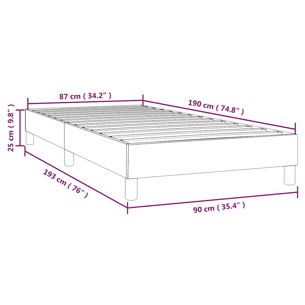 Box Spring Bed Frame Black Single Velvet