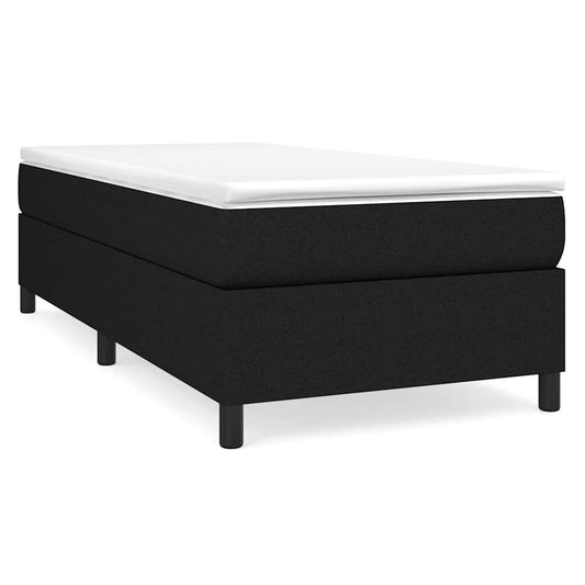 Box Spring Bed Frame Black Single Fabric