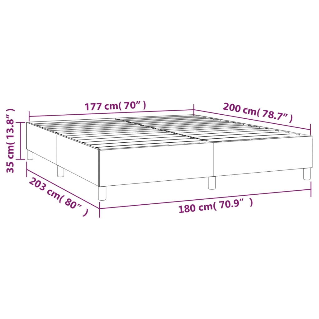 Box Spring Bed Frame Light Grey Super King Fabric
