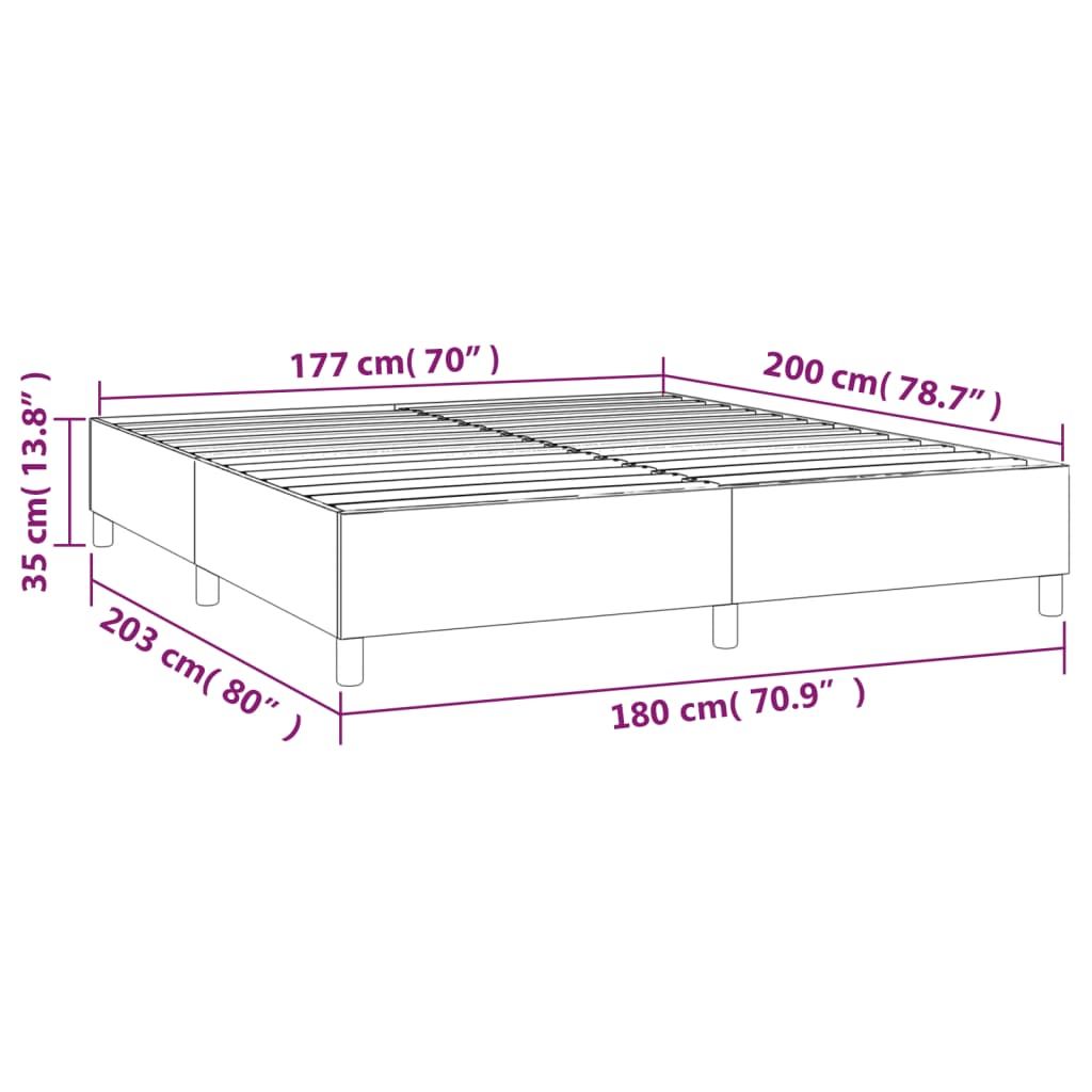 Box Spring Bed Frame Black Super King Fabric