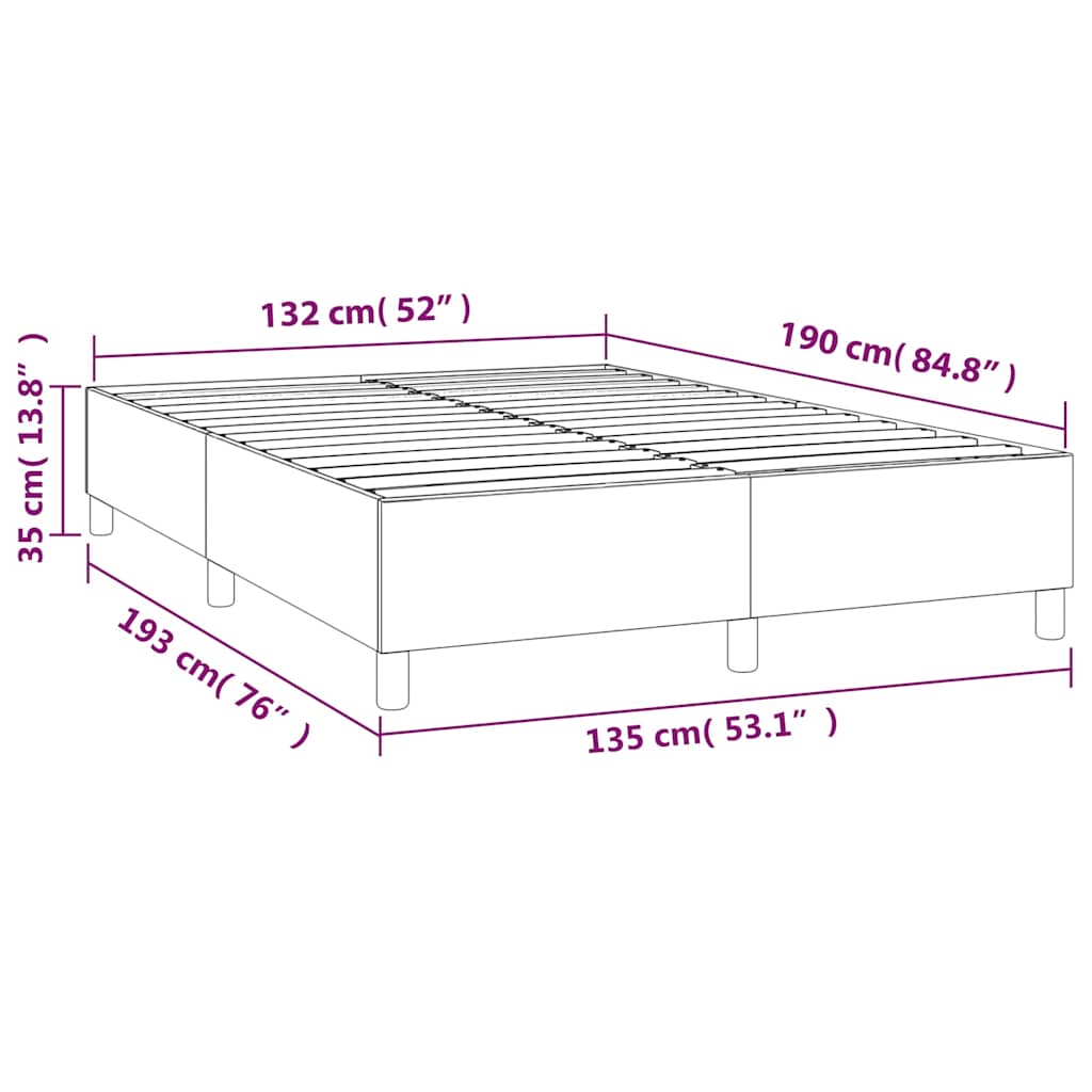 Box Spring Bed Frame Dark Grey Double Velvet