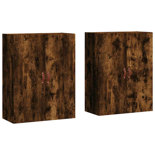 Wall Mounted Cabinets 2 pcs Smoked Oak 69.5x34x90 cm