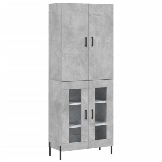 Highboard Concrete Grey 69,5x34x180 cm Engineered Wood