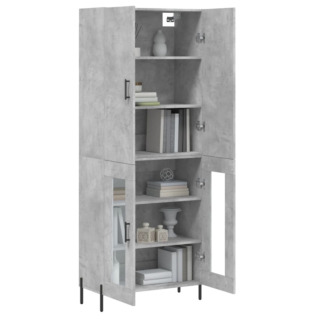 Highboard Concrete Grey 69,5x34x180 cm Engineered Wood