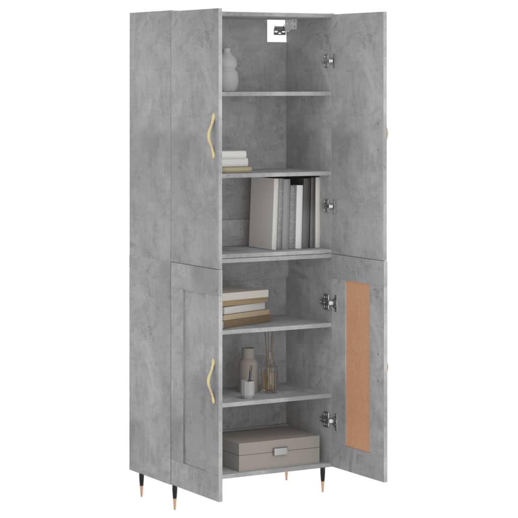 Highboard Concrete Grey 69,5x34x180 cm Engineered Wood