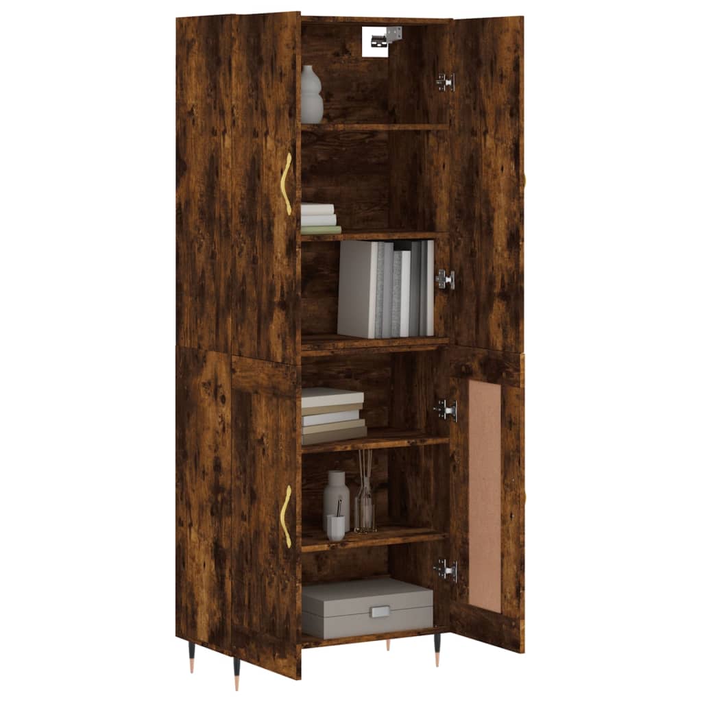 Highboard Smoked Oak 69,5x34x180 cm Engineered Wood