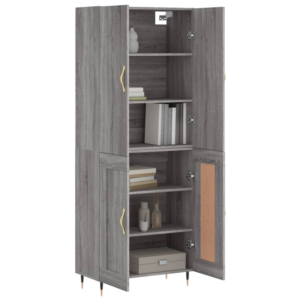 Highboard Grey Sonoma 69,5x34x180 cm Engineered Wood