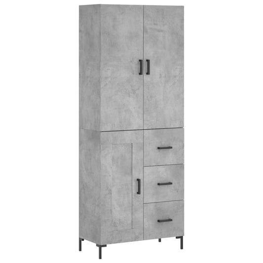 Highboard Concrete Grey 69,5x34x180 cm Engineered Wood