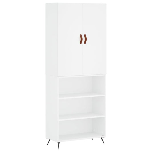 Highboard White 69,5x34x180 cm Engineered Wood